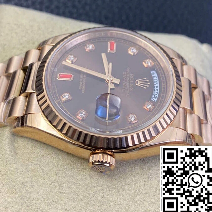 Day Gold EW Rolex Factory Date Rose 118235 0128